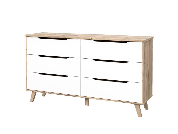 Sideboard Weser 155 x 86 x 42cm Braun/Weiß