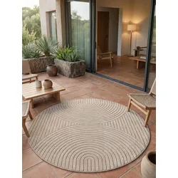 Teppich rund Outdoor Outdoor Beige Ø 160 cm - ENGADIN   Kadima Design
