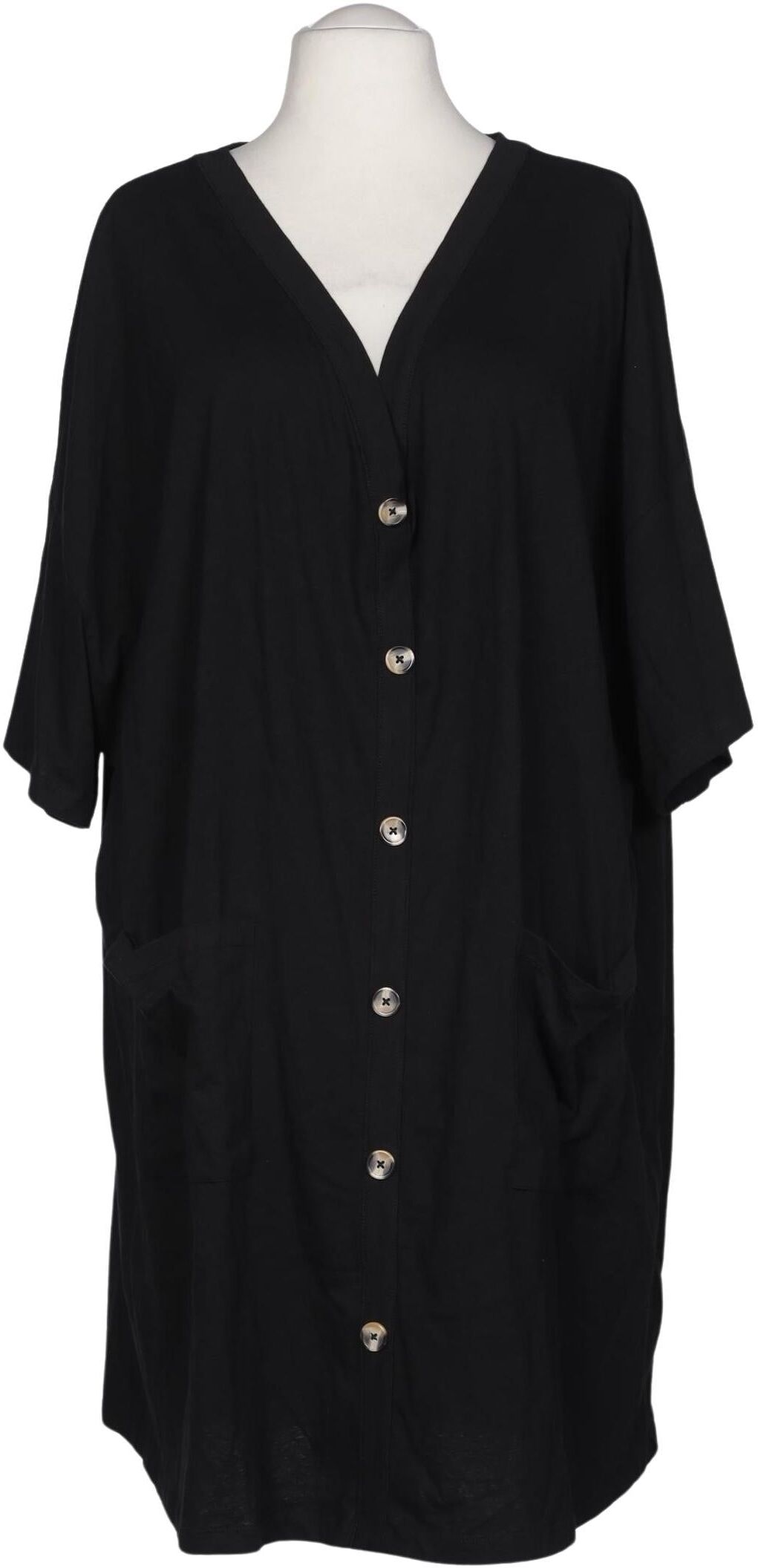 asos Curve Damen Bluse, Schwarz, Gr. EU 56, Baumwolle - Second Hand