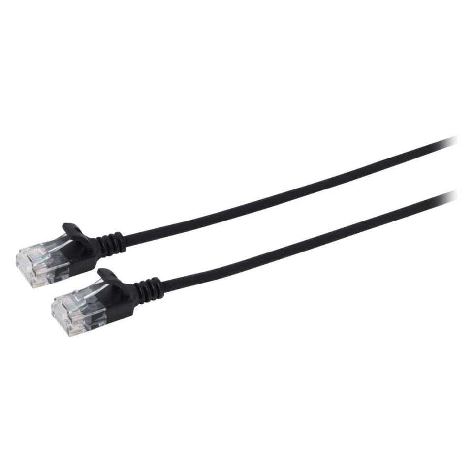 MicroConnect U/UTP CAT6 0.3M Black Slim (0.30 m) (V-UTP6003S-SLIM)