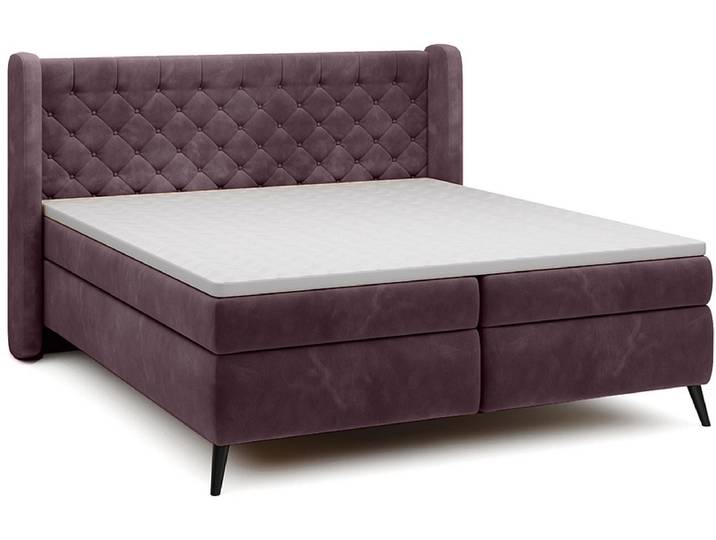Boxspringbett WERNIGHT MADISON pflaumenblau 180x200cm weich