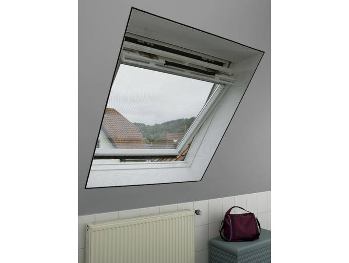 Fliegengitter-Gewebe GARDINIA Insektenschutz Dachfenster Gaze , schwarz (weiß, neutral), B:150cm, Insektenschutzgitter, Fliegengitter-Gewebe, mit Reißverschluss für Dachfenster-Griff