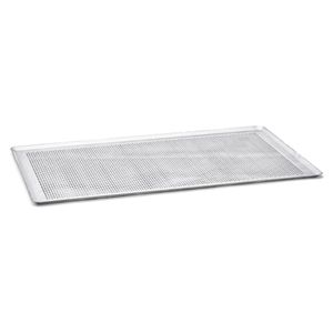 deBuyer Backblech 10-736760, silber, gelochtes Aluminium, 60 x 40 cm, Rand 1 cm hoch