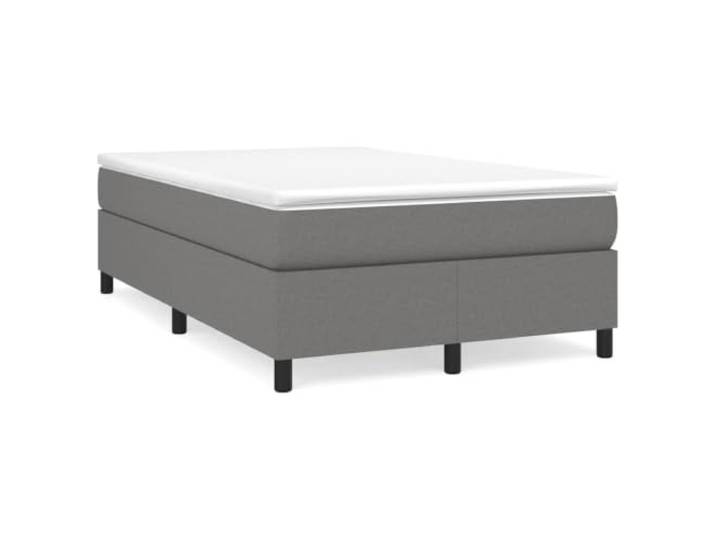 PUGYNBK Boxspringbett, 120 x 200 cm, mit Matratze, Dunkelgrau Taschenfedern, mittlere Festigkeit, Holzlatten, atmungsaktives Gewebe