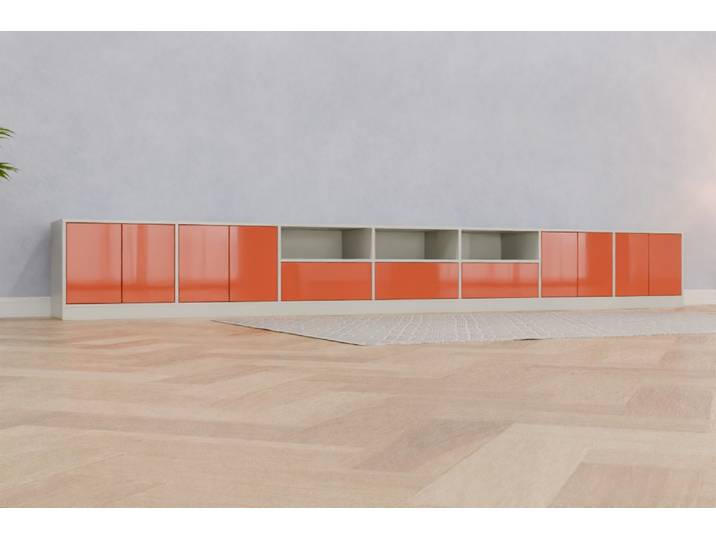 TV-Möbel nach Maß - RAL 2012 Lachsorange - 57x450x50cm - Individuell konfigurieren