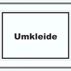 HB-Druck Umkleide Aufkleber mit Text Ankleide Kabine waagerecht A4 (210x297mm)