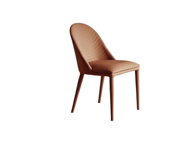 Xumh2024-3 Küchenstuhl Esszimmerstuhl Home Leder Schlafzimmer Make-Up Stuhl Mid Century Gepolsterte Küchenstühle(Bruin)