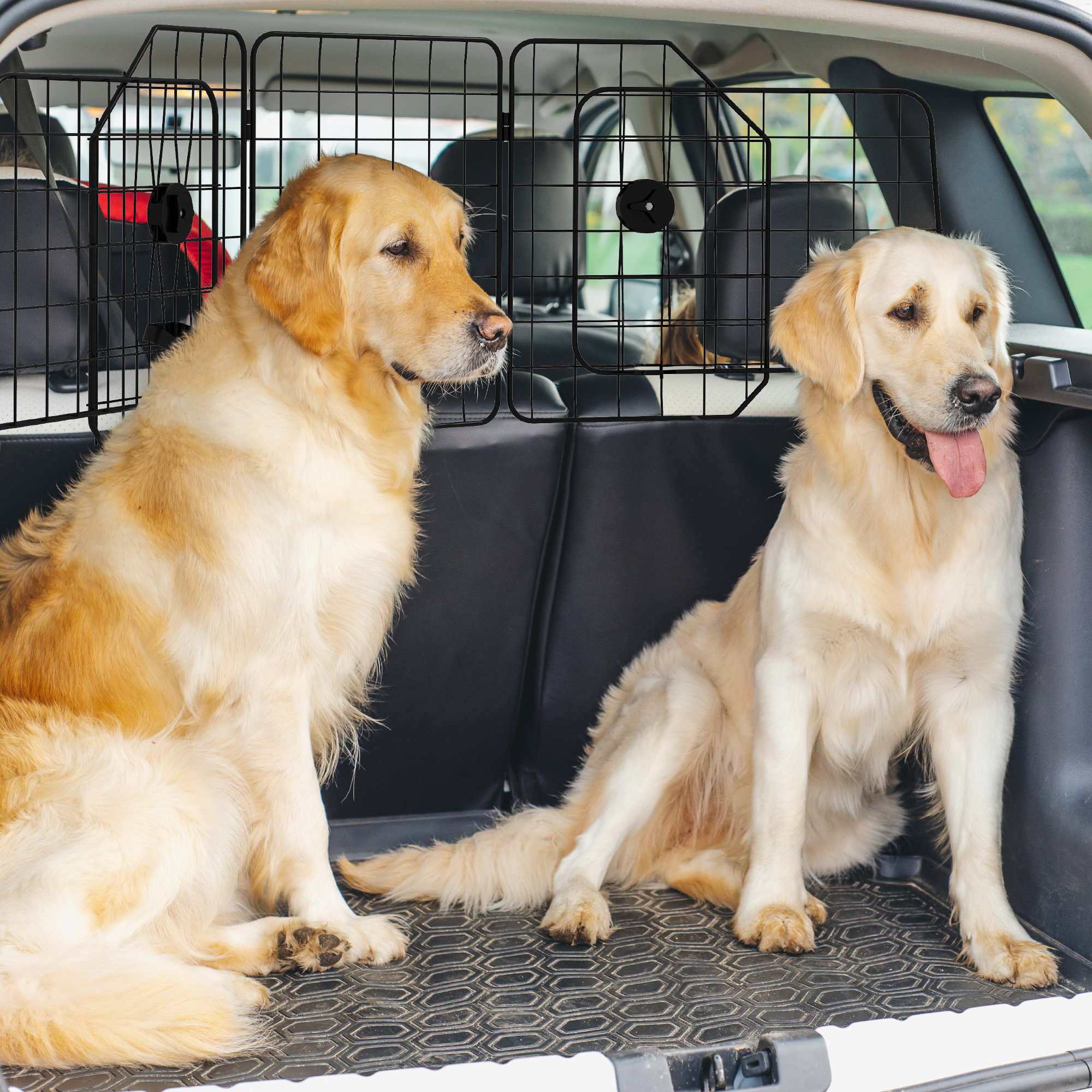 Pawhut Griglia Divisoria Auto per Cani Universale con Larghezza Regolabile e Pieghevole, 93-150x42cm, Nero