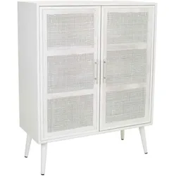 ANRICHTE aus Holz und Netz, Weißer, 80x37x101 cm