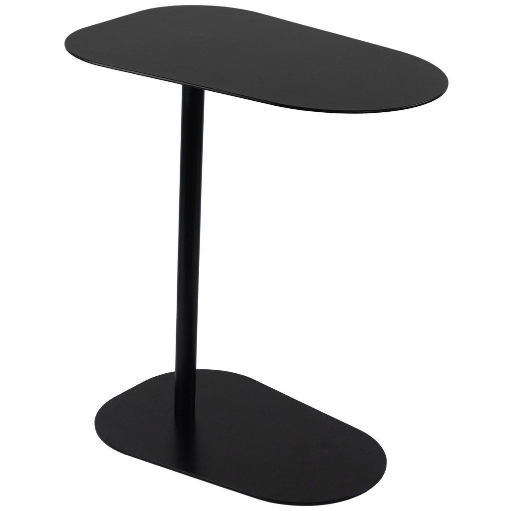 Novel Beistelltisch , Schwarz , Metall , Freiform , Bodenplatte , 38x60x53 cm , Wohnzimmer, Wohnzimmertische, Beistelltisch, Beistelltische rund