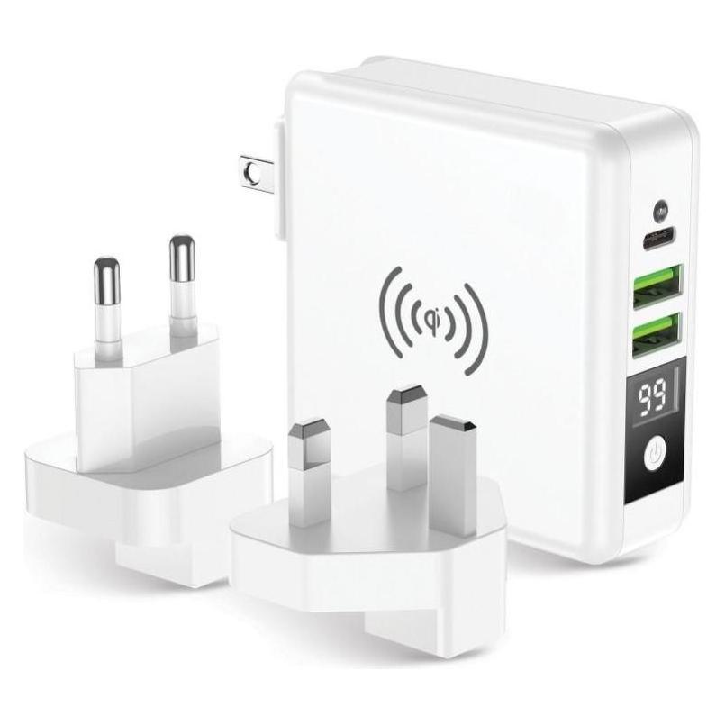 Forcell 4in1 15W Reiseset, kabelloses USB-C-Wandladegerät mit Powerbank 8000 mAh (8000 mAh, 15 W) (FORC4IN1)