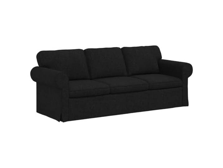 IBUQDDV Sofa Schwarz 215 x 82 x 80 cm Stoff Modernes Design Modularer Aufbau,Metallrahmen,Schaum-Sitzkissen,Stoffbezug,schlichte Linien,flexible Anordnung