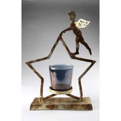 Kerzenhalter AM DESIGN "aus Aluminium", gold, B:17cm H:24cm, Aluminium, Kerzenhalter, Kerzenhalter, BxH: 17x24 cm