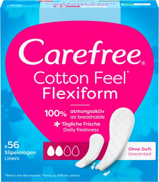 Carefree Slipeinlagen Cotton Feel Flexiform ohne Duft für Slip, 56 St. 5284263000