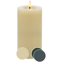 Candela Lights »Winter« LED-Stumpenkerze Echtwachs 10x20 cm / cream smooth