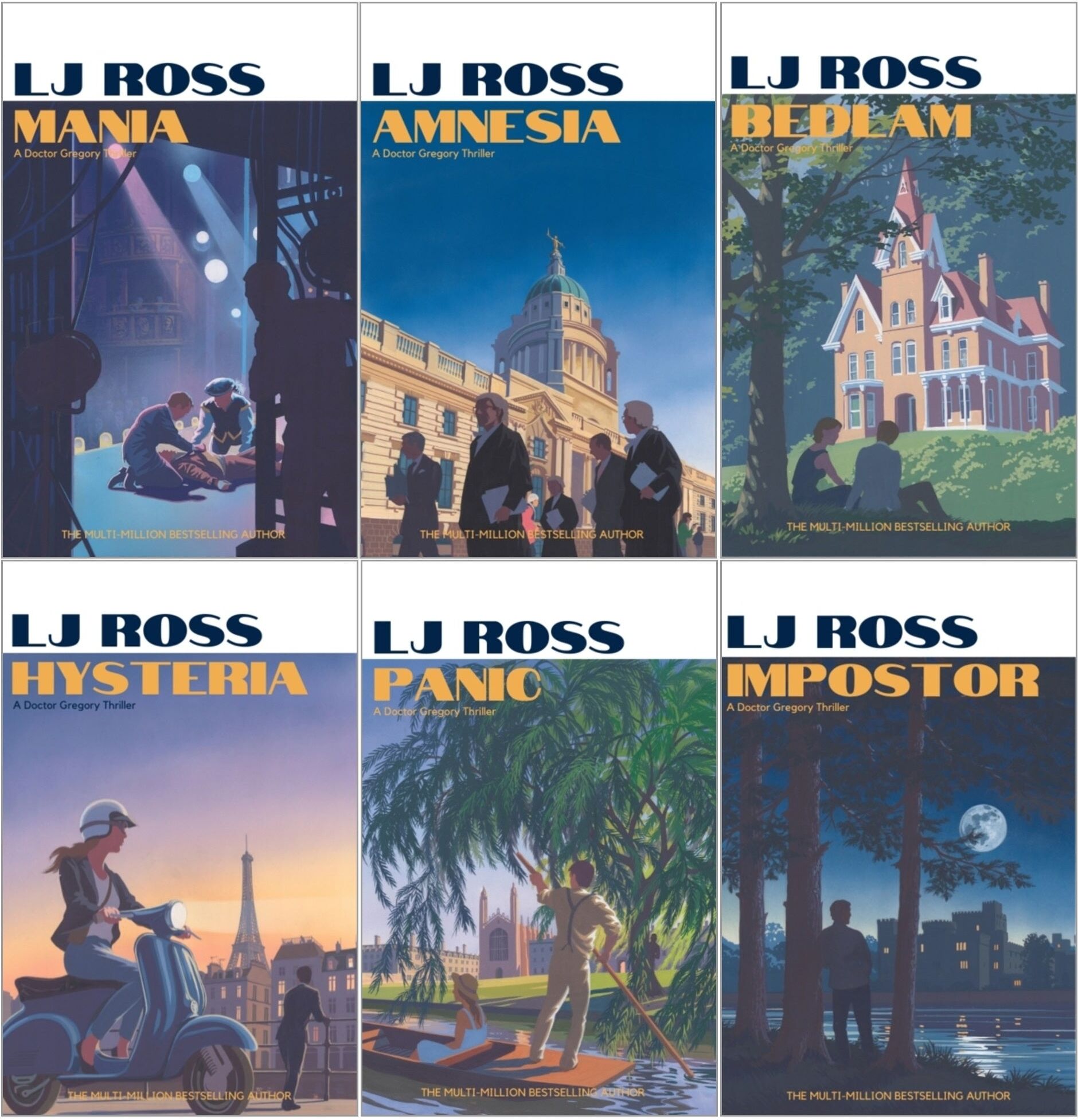 Dark Skies Publishing UK Ltd LJ Ross Alexander Gregory Thrillers 6 Books Set (Mania, Hysteria, Bedlam, Impostor, Panic, Amnesia)
