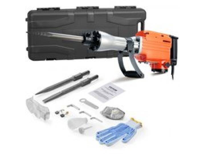VEVOR Hochleistungs-Betonbrecher Abbruchhammer 2200 W, 1-1/8 Zoll / 28,6 mm Elektroabbruchhammer, Bohrhammer Betonhammer Stemmhammer 1400 BPM, inkl. Spitzmeißel, Flachmeißel, für Schiefer, Beton usw.