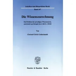 Die Wissenszurechnung., Fachbücher von Christof-Ulrich Goldschmidt