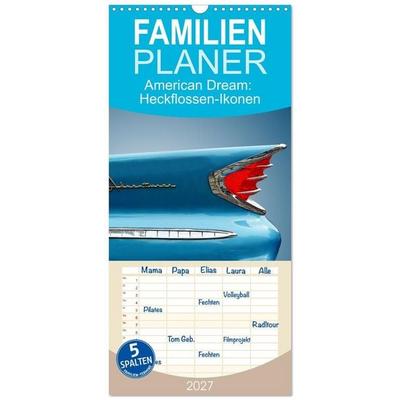 Familienplaner 2027 - American Dream: Heckflossen-Ikonen mit 5 Spalten (Wandkalender, 21 x 45 cm) CALVENDO