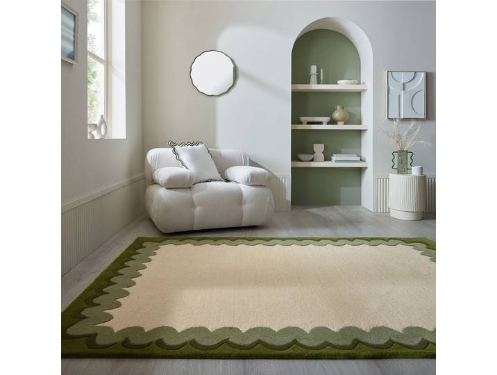 Wollteppich Wiggle Grün/Grün 200 x 290cm Wolle