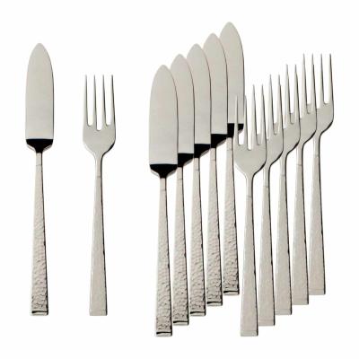 Fischbesteck VILLEROY & BOCH "Fischbesteck Blacksmith 6er Set silber", silber, 12, Essbesteck-Sets, Spülmaschinenfest