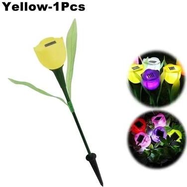 Uplift Picks Solar Tulip Garden Lights Add Warm Floral Glow To Outdoor Spaces yellow (1 Pc)