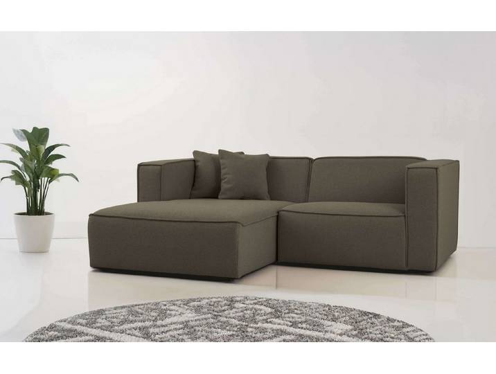 OTTO home Ecksofa Tammie, Breite 222 cm, Webstoff fein, bodentief, mit Wellenunterfederung