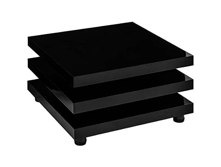 STILISTA® Couchtisch 360° schwenkbare Tischplatten, Cube-Design, Verschiedene Größen und Farben, 73 x 73 cm Hochglanz schwarz