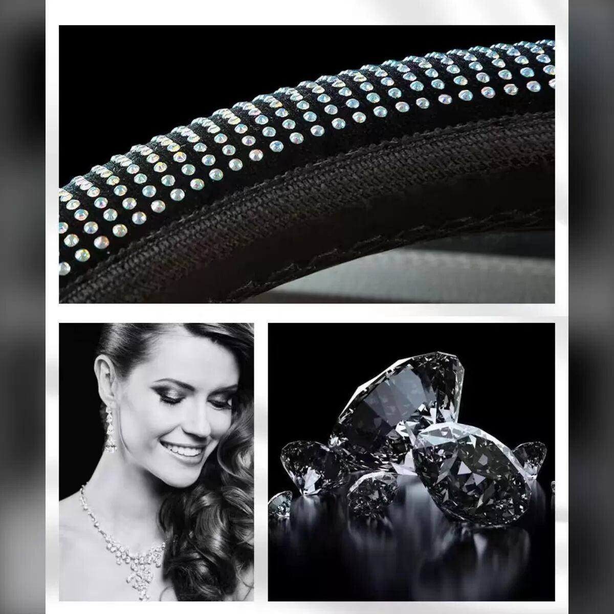 INF Diamant Samt Elastischer Lenkradbezug - Komfortabler Griff & Stilvolles Design