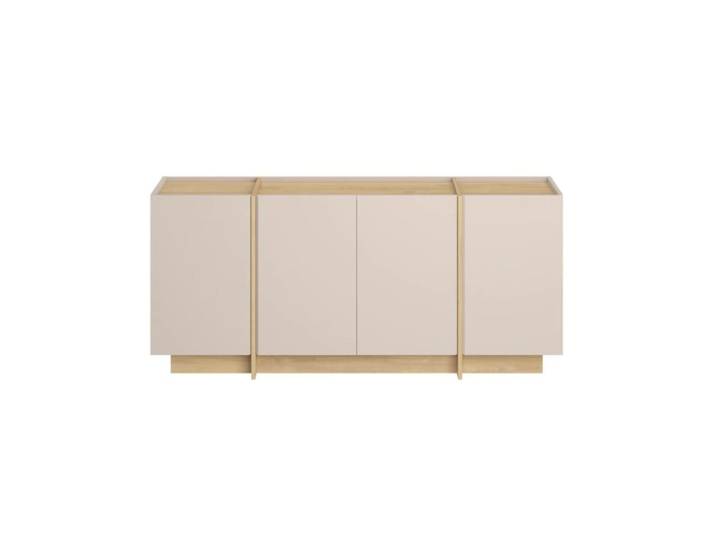 Buffet 4 portes décor cachemire et chêne l180 cm