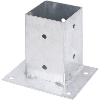 Aufschraubhülse ALBERTS "91x91 mm", silber (silberfarben), B:16,3cm, Stahl, Bodenanker, für die bündige Befestigung an Geraden