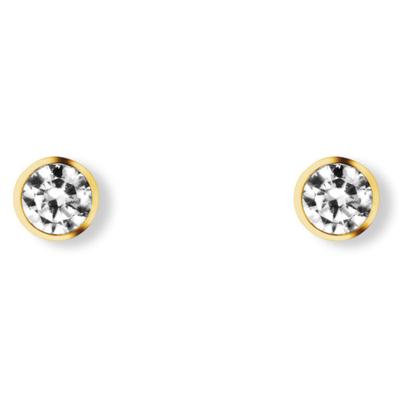 Paar Ohrstecker ONE ELEMENT "Zirkonia Zarge Ohrringe Ohrstecker aus 333 Gelbgold", gold, Ohrringe, Damen, Damen, Gelbgold 333 Gold, Gelbgold 333, Gold, Schlicht & schön – dezente Eleganz für jeden Tag