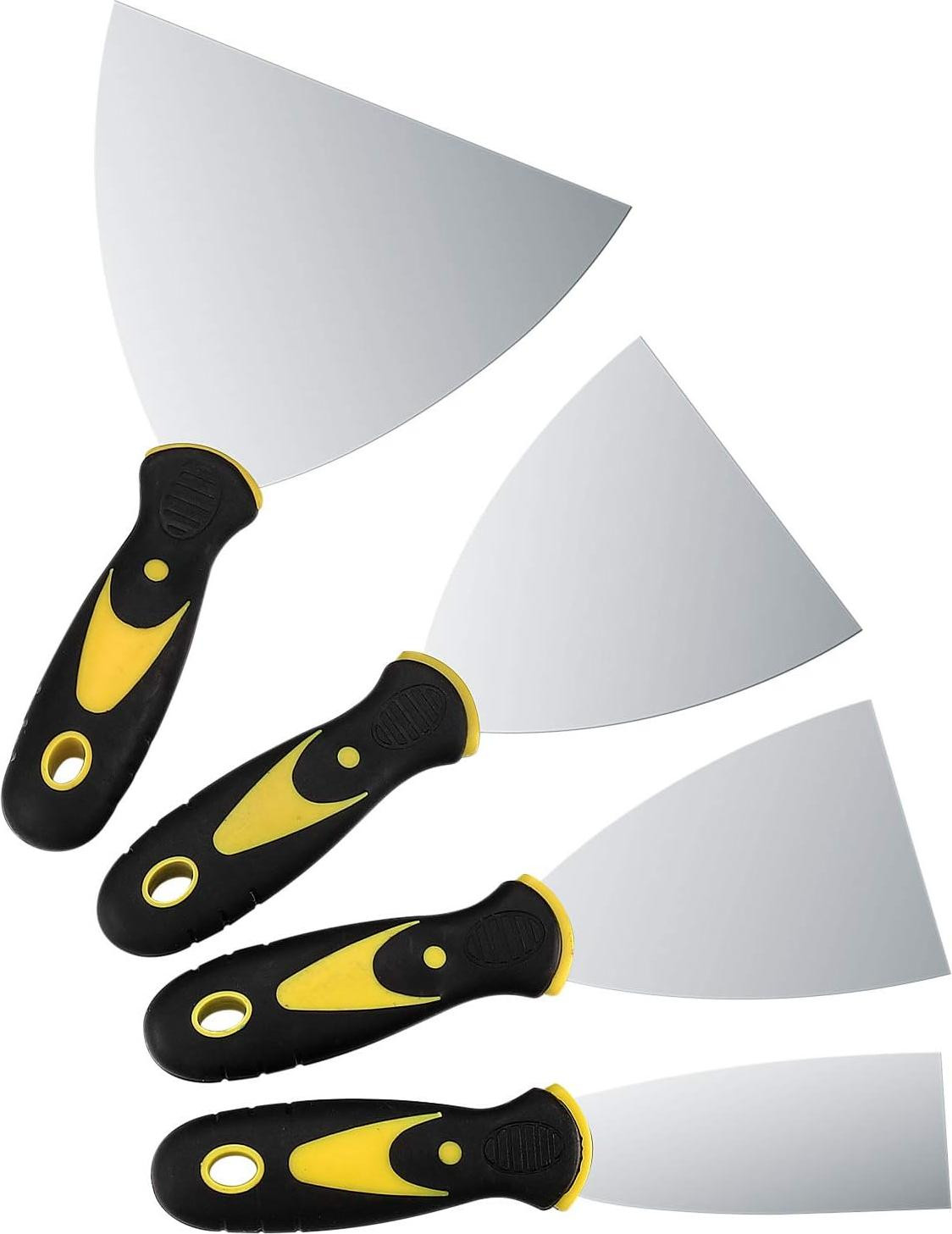 Set van 4 roestvrijstalen plamuurmessen van 1.5, 3, 4 en 6 inch voor klussen
