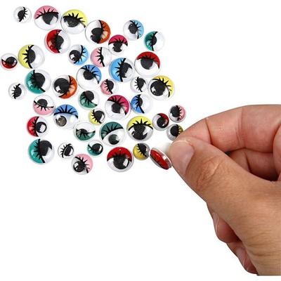 Creativ Company Wackelaugen - Sortiment, selbstklebend, D 8-12 mm, 30 sortiert