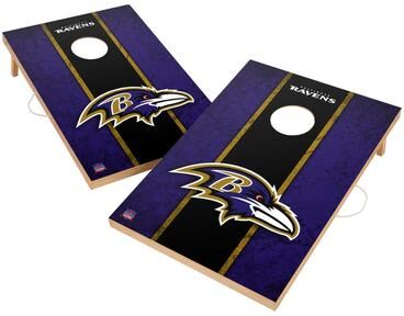 Skip's Garage Vintage Baltimore Ravens NFL 2x4 Tailgate Cornhole Boards