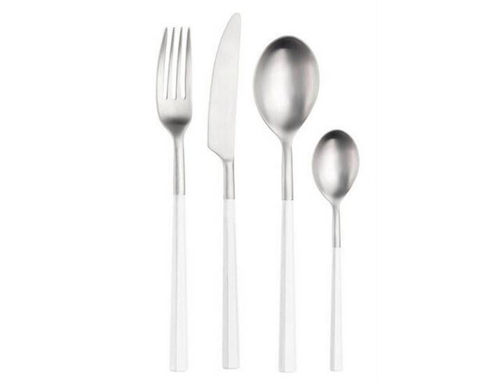 Pintinox Besteckset Hive, Edelstahl, Weiß, Metall, Kunststoff, 16-teilig, ISO 9001, lebensmittelecht, rostfrei, Essen & Trinken, Besteck, Besteck-Sets