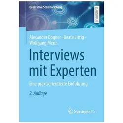 Interviews mit Experten, Fachbücher von Alexander Bogner, Wolfgang Menz, Beate Littig