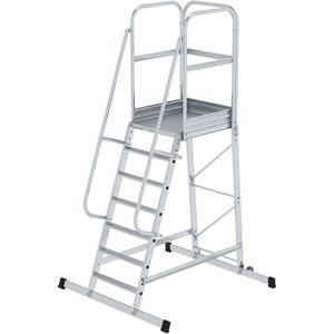 MUNK Podestleiter 303107, fahrbar, mit 7 Stufen