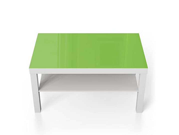 DEQORI Glastisch weiß groß 90x50 cm Unifarben - Hellgrün ausgefallener Beistelltisch aus Glas Hochglanz Couchtisch fürs Wohnzimmer moderner Couch Tisch mit Design