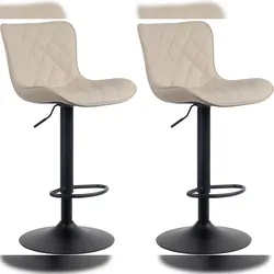 Proregal CHEFGASTRO 2er Set Barhocker TIJUANA Kunstleder HxBxT 83x48x54cm Creme Barstuhl