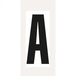 Aufkleber I Buchstabe A, weiß/schwarz, Folie, Schrifthöhe 150mm, 72x170mm, 20 Stück/Packung