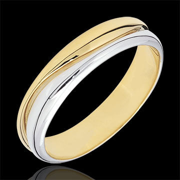 Edenly Ring Amour - Herren Trauring in WeiÃŸ- und Gelbgold - 18 Karat