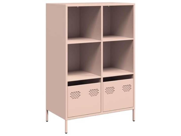 GFMGUEMV Highboard Rosa 68x39x103,5 cm Stahl mit Schublade Kaltgewalzter Stahl, Metallfüße, Schublade, pflegeleichte Oberfläche, Wohnzimmer, Schlafzimmer, Büro