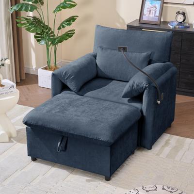Kodotan sofa Single Sofa Chair With Storage Ottoman & Adjustable Backrest & Folding Side Table & Phone Holder & Type-C and USB Charging Ports