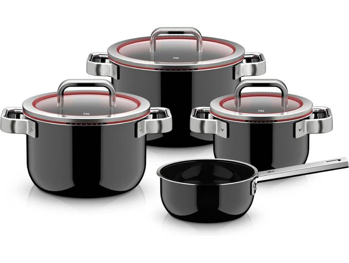 Topf-Set WMF Fusiontec Function Pro , schwarz, Töpfe, Topf-Set, integrierte Siebfunktion, spülmaschinengeeignet, Made in Germany