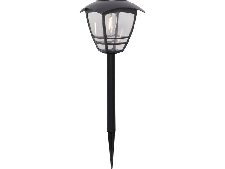 LED Solarleuchte Solar-Wegleuchte Felix , schwarz, B:14cm H:45cm L:14cm T:14cm Ø:14cm, PARFORCE TRADITIONAL HUNTING, Leuchten, LED Solarleuchte, Solar-Bollardleuchte mit Filament-LED, 10 lm, Dämmerungssensor