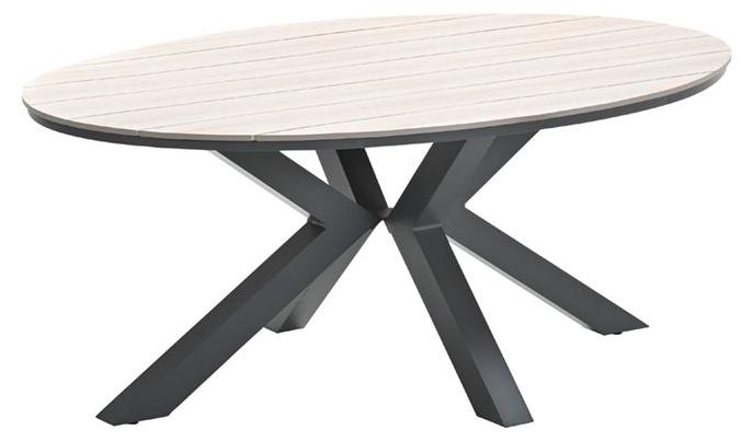 Garden Impressions Edison Tisch oval 180 × 115 cm- carbon black/ light teak Vironwood