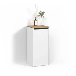 BADSCHRANK Paolina Weiß/Artisan 40.2 x 88.2 cm mit Wäschkorb