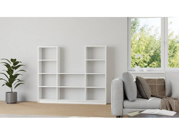 Stylishes Schallplattenregal nach Maß MDF Beschichtet MDF Weiß matt