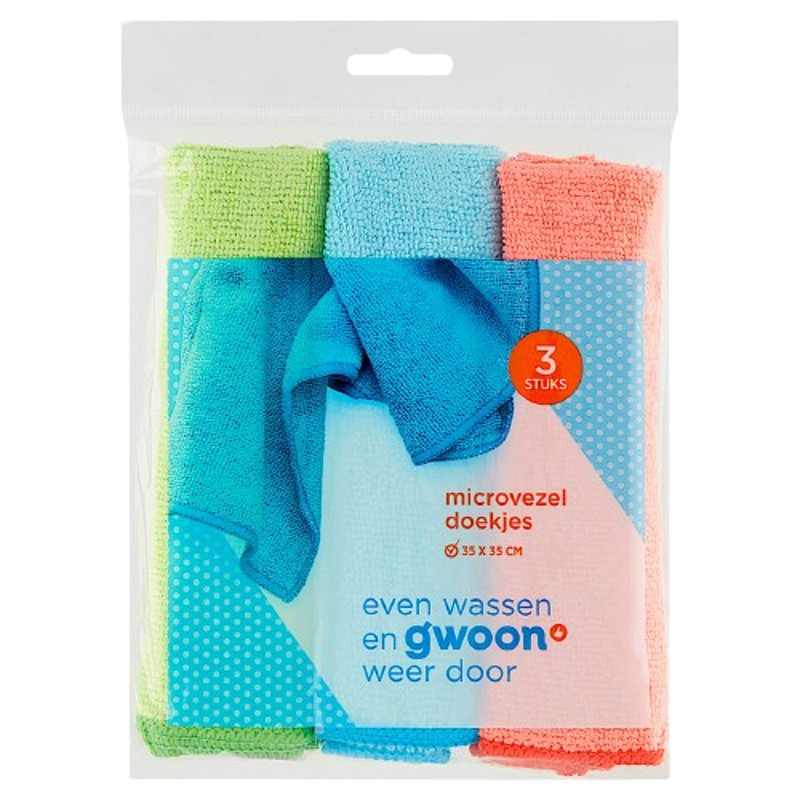 G'woon Microvezeldoeken, Zak met 3 stuks